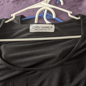 Black bell sleeve dress